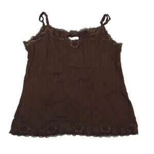 Naf Naf Camisole Womens Medium Brown‎ Lace Sequin Trim Top Lingerie Sleepwear